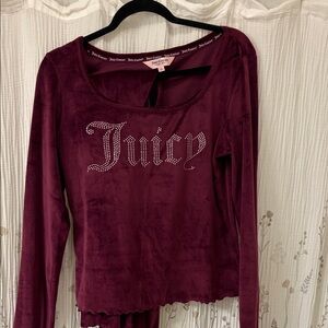 Juicy Couture Deep Red Long Sleeve Tee and matching Pants